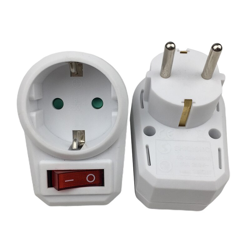 Socket Europese Duitse Standaard Drie Uitbreiding Socket Met Switch Eu Plug Dubbele Socket Conversie Plug Converter