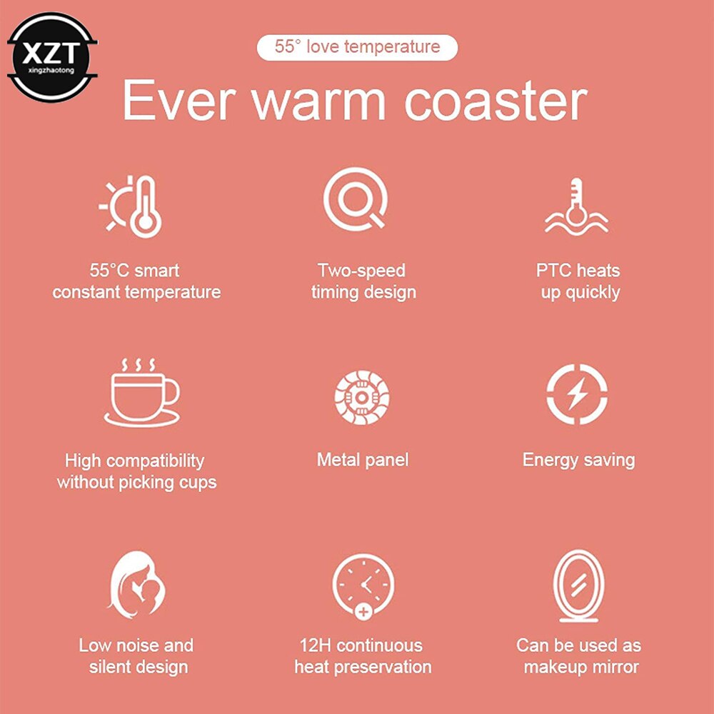 Nuovo sottobicchiere a temperatura costante 55 ℃ riscaldatore automatico intelligente a tazza 2 ingranaggi riscaldamento sottobicchiere riscaldatore da tavolo per tè al latte e caffè