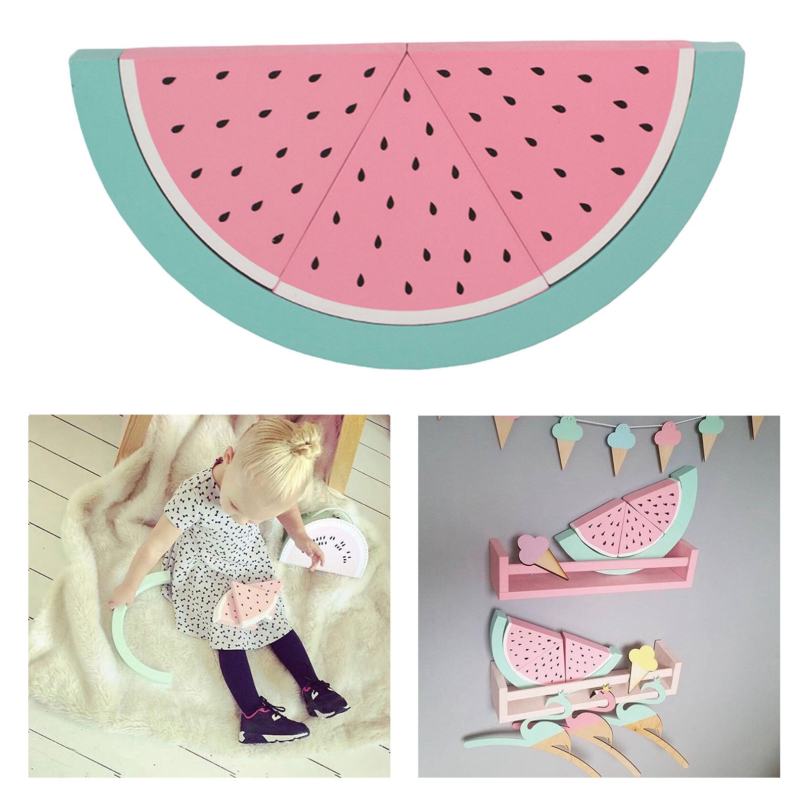 Hout Stapelen Speelgoed Vorm Bijpassende Watermeloen Stapelen Speelgoed Houten Rainbow Stacker Rainbow Speelgoed Voor Peuters Baby