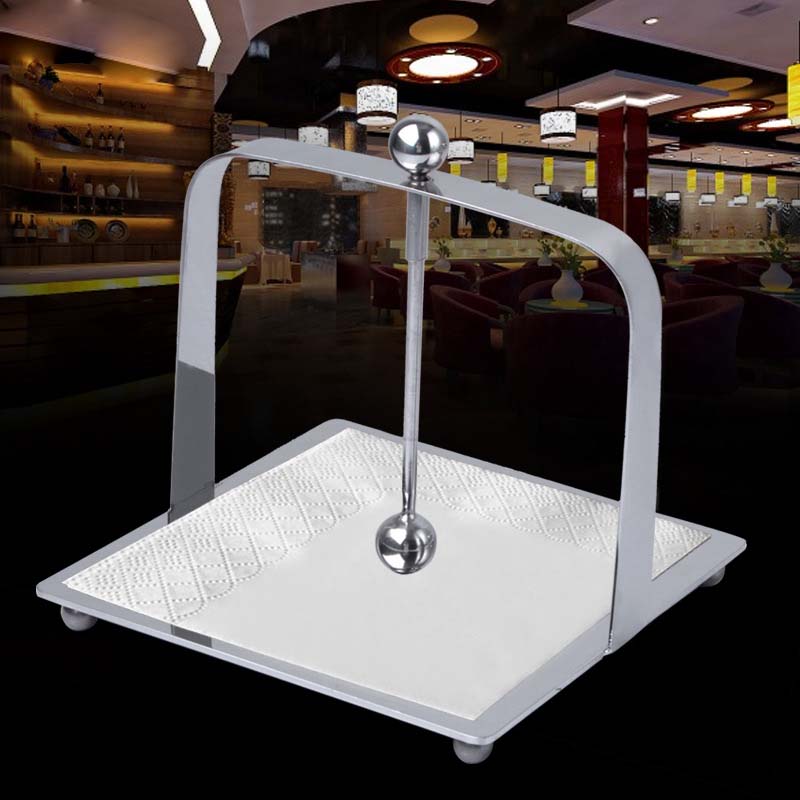 Rustfritt stål vev-boks hotell restaurant bar disk papirholder servietter oppbevaringsbokser hjem arrangør dekorasjon vev-boks