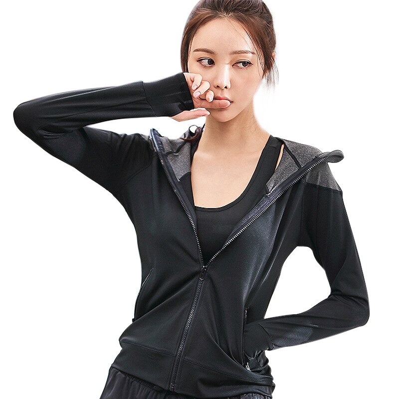 Fall Yoga Clothes Women's High Breathable Sweat-absorbent Slim Fitness Clothes Long Sleeve Zipper Sports Jacket