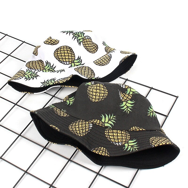 Chapeau ananas printemps été accessoires bob hip hop chapeau japonais harajuku unisexe chapeau de pêcheur femme