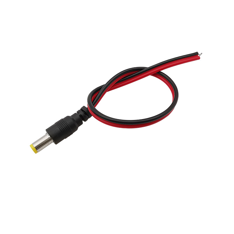 5.5mm x 2.1mm x 12v likestrømsstrøm hann-hunn-kontakt pigtail-forlengelseskabel ledningskontakt likestrømsplugg for led-stripelys cctv-kamera