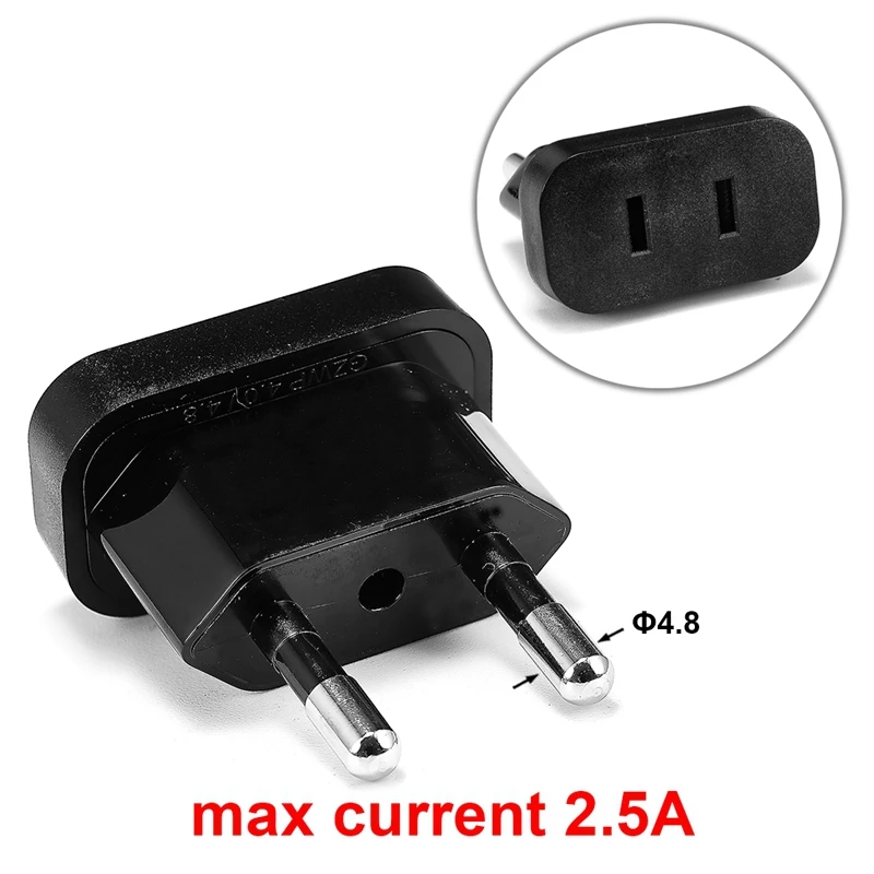 Upgraded EU Plug Adapter US To EU Euro Korea France Travel Adapter CN China To European Ruassia 2Pin AC 4.8 mm CE: Champagne / Type 15