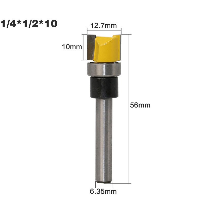 Vack 4 Pc Set 1/4 Schacht Template Trim Scharnier Router Bit Rechte Frees Trimmer Reiniging Flush Trim Tenon Cutter voor Houtbewerking
