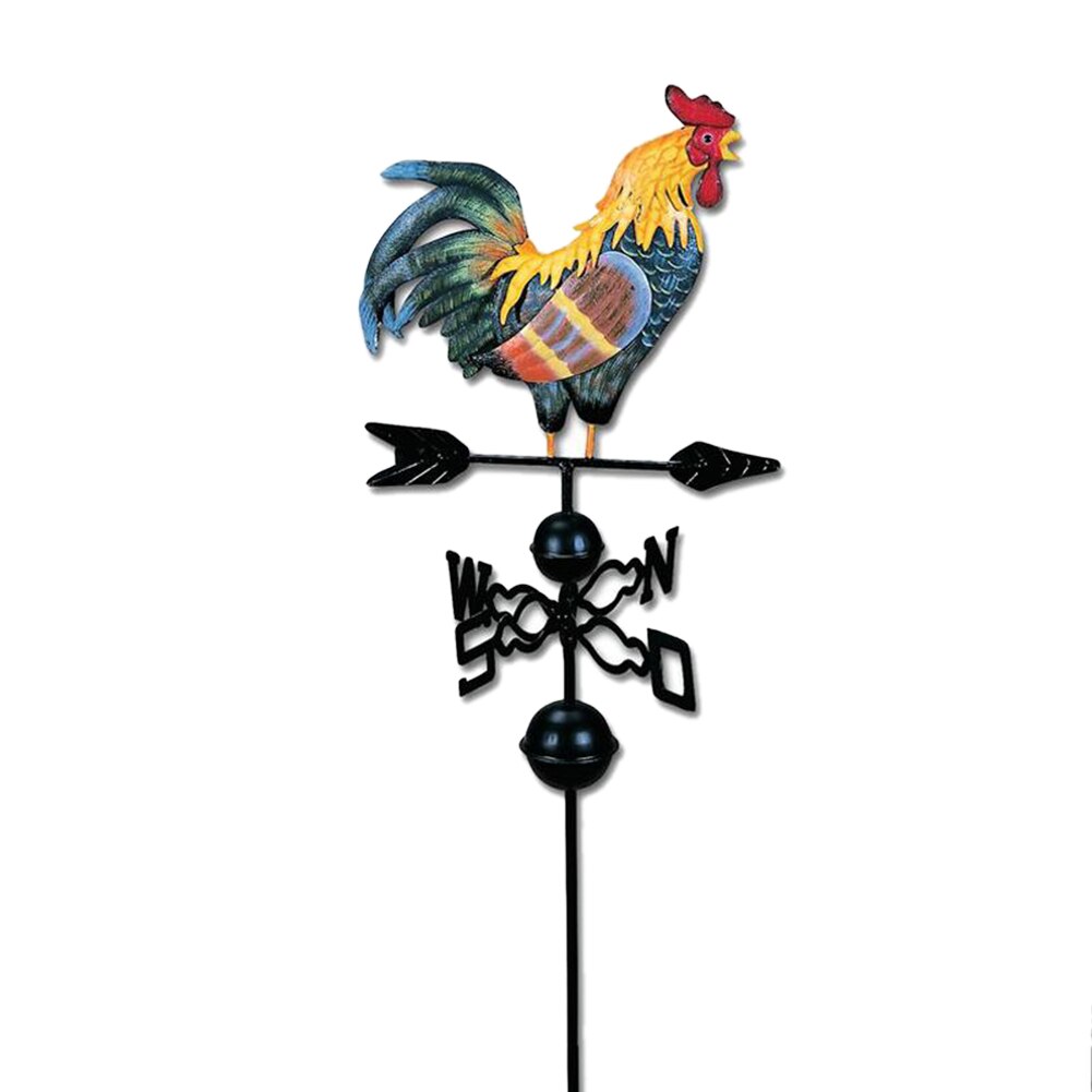 Fargerik hane vindretning indikator kit utendørs metall brakett weather vane jern hane dekor håndverk retro hage dekor