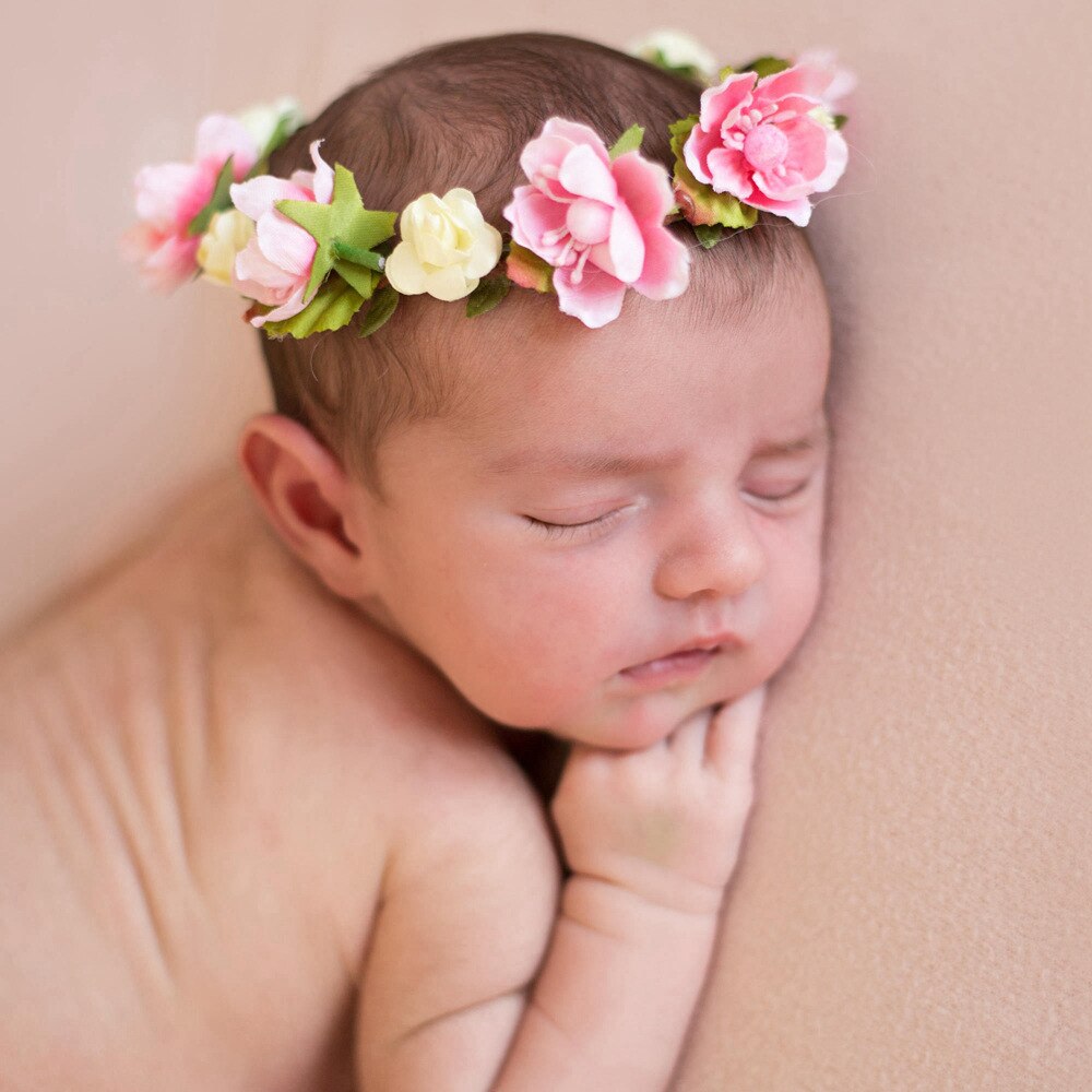 Accessoire cheveux pour bébés filles, couronne de fleurs, pour enfants, d'anniversaire, pour photographie, pour enfants, bandeau serre-tête