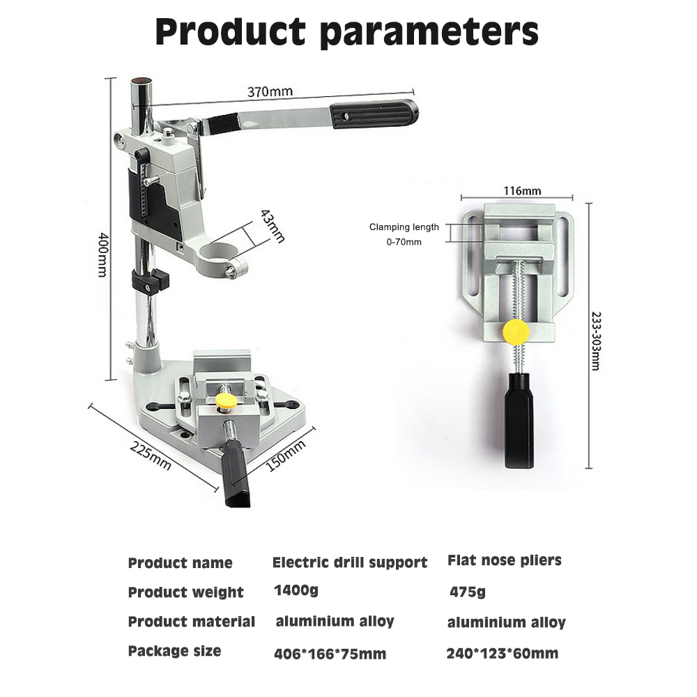 Handboor Beugel Multifunctionele Bankje Boor Beugel Speciale Platte Neus Tang Voor Kolomboormachine Tafel Tang Elektrische boor Stand