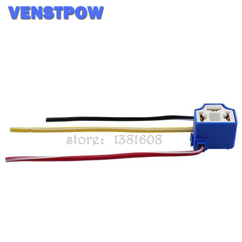 1PC Car H1 H4 H7 H11 HB3 HB4 Headlight Ceramic Bulb Holder Extension Automotive Wire Halogen Adapter Socket Lamp Connector: H4 Bend