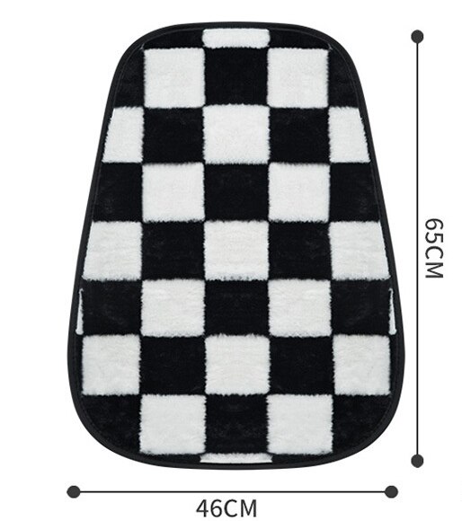 Housse de siège de voiture en peluche, damier, pour femmes et hommes, décoration intérieure de voiture, Protection antidérapante: Backrest Cover