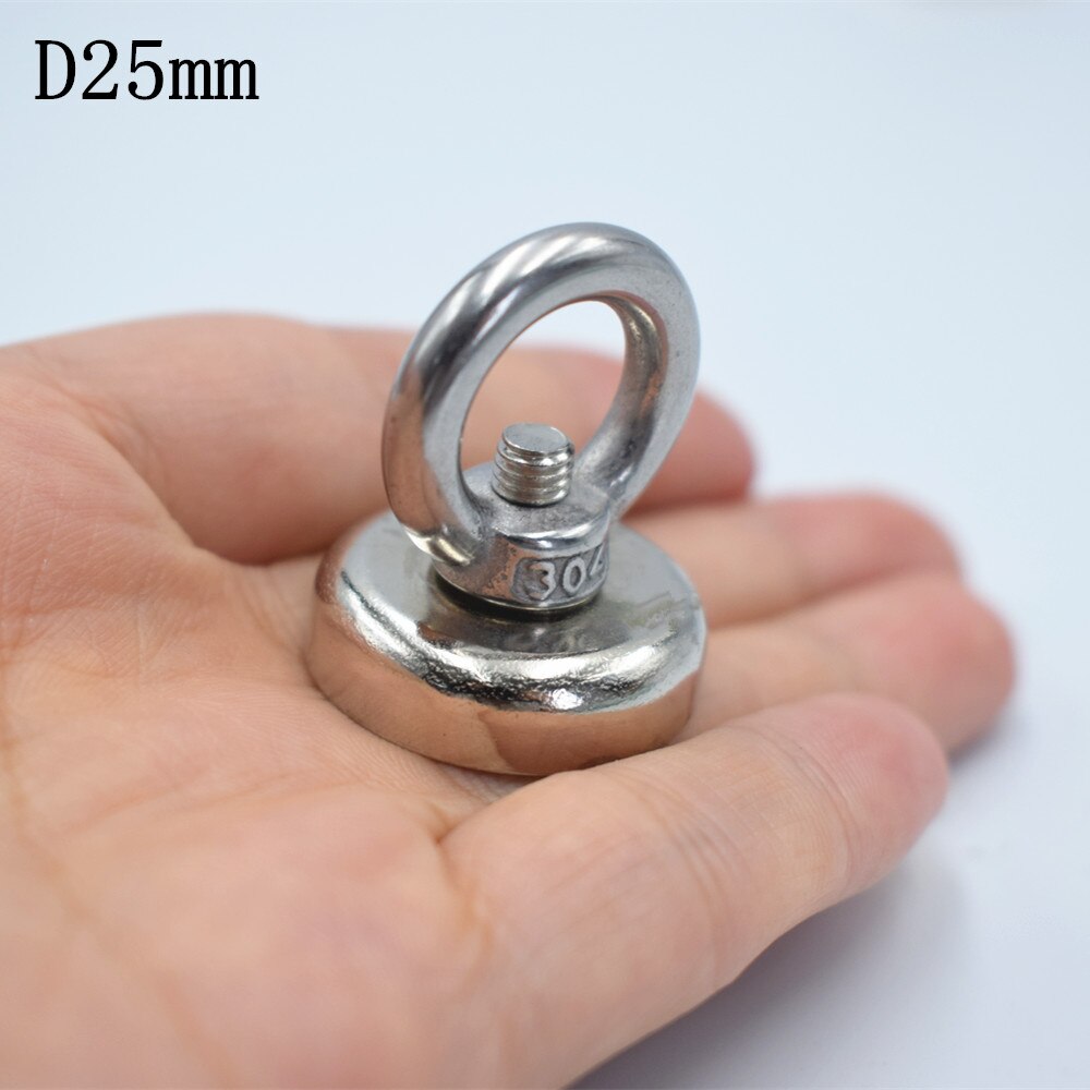 Super Strong Magnet Pot Fishing Magnet Salvage Fishing Hook Magnet Imanes Strongest Permanent Powerful Magnetic round: D25mm