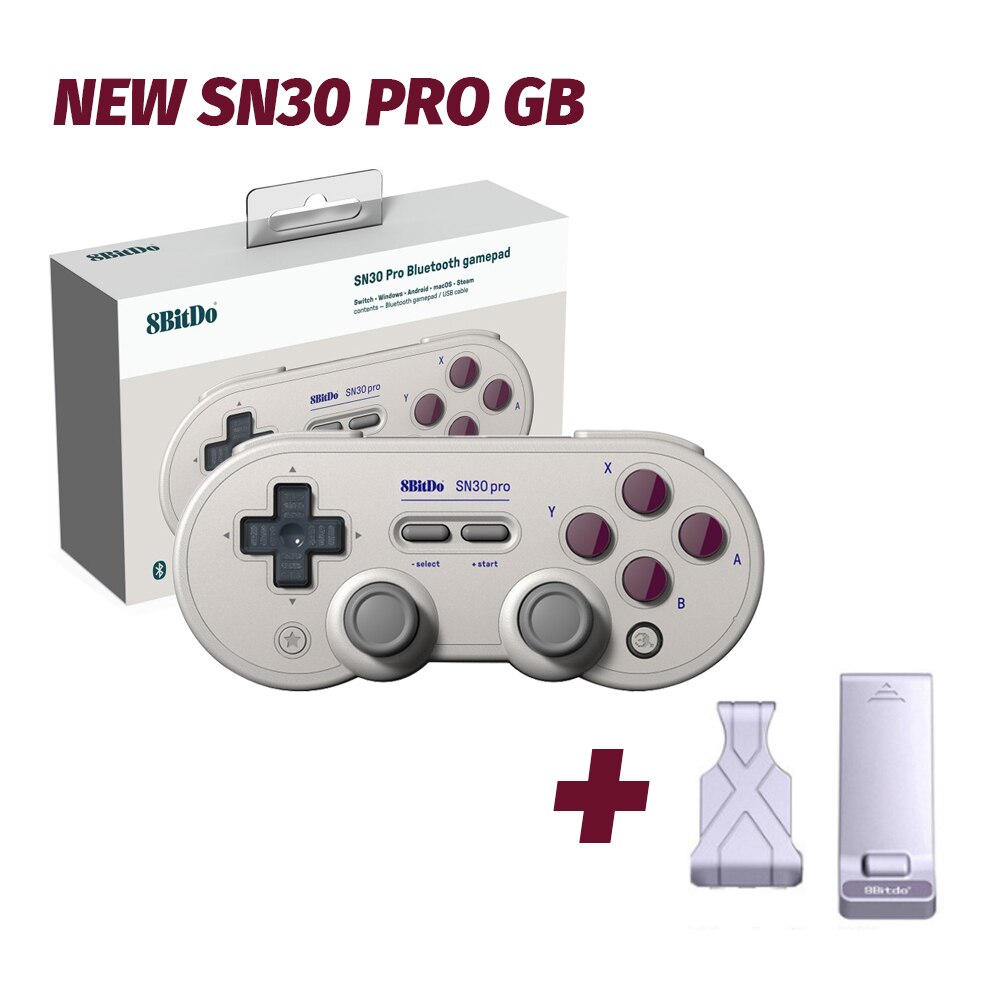 8bitdo – manette de jeu SN/SF30 Pro sans fil Bluetooth, avec vibrations, Joystick, contrôleur pour Nintendo Switch, Windows/MacOS/Android: SN30 PRO GB SUPPORT