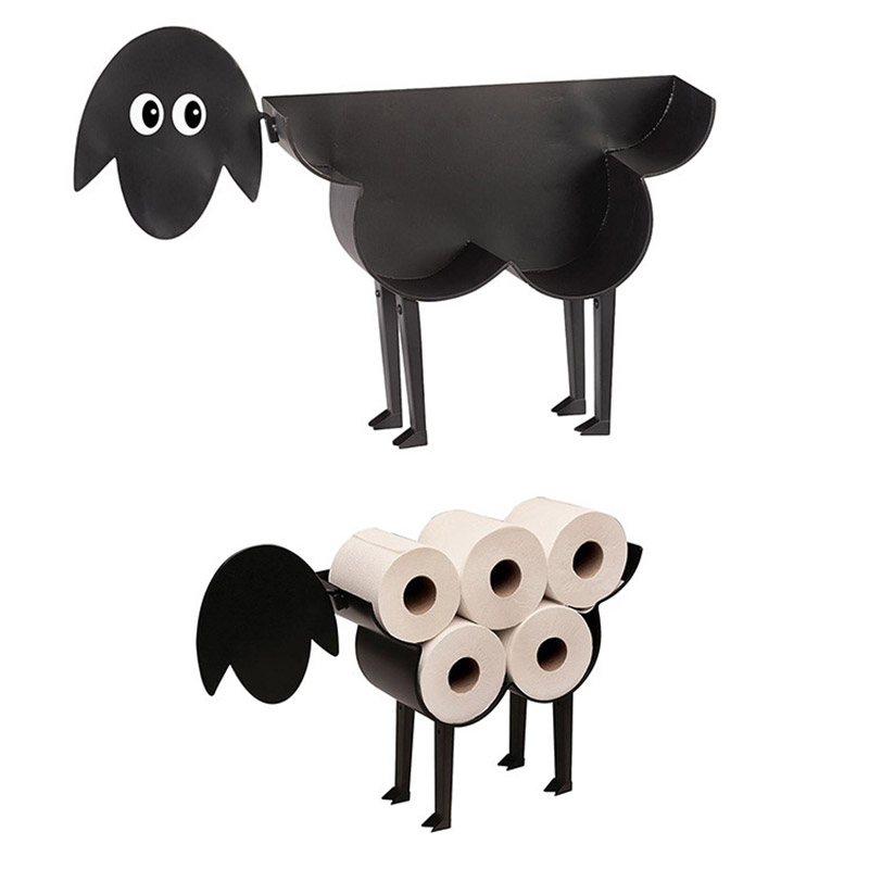 Toiletrolhouder Schaap – Staande toiletrolhouder – Bevestiging aan de muur – 7 rollen