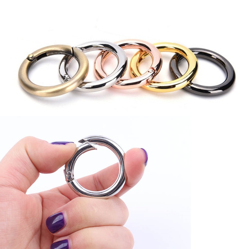 5Pcs Ronde Ring Cirkel Lente Snap Voor Diy Sleutelhanger Haak Zak Gesp Handtas Purse Bag Reparatie Onderdelen Accessoires