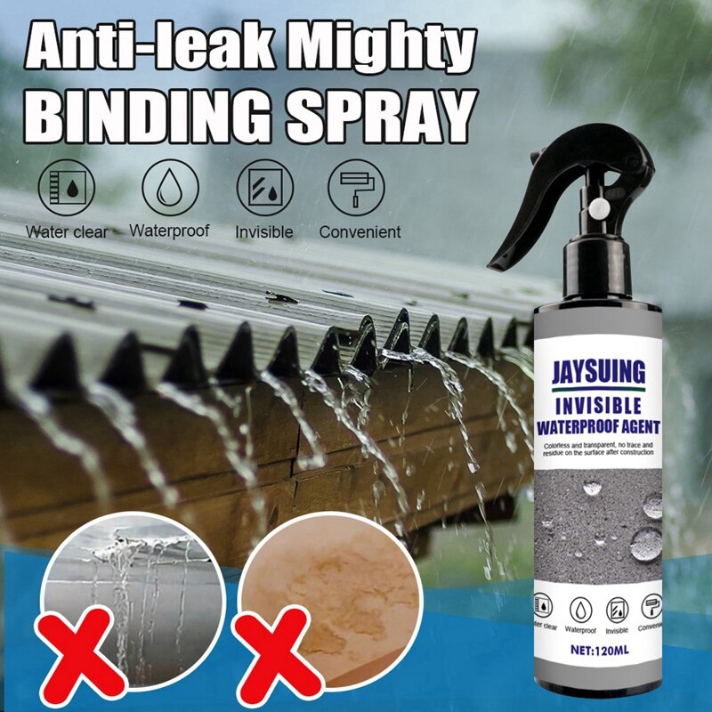JAYSUING 2 Stck Unsichtbare Wasserdicht Mittel Super Starke Bindung Anti Undicht Versiegelung sprühen, 120Ml &Ampere; 100Ml