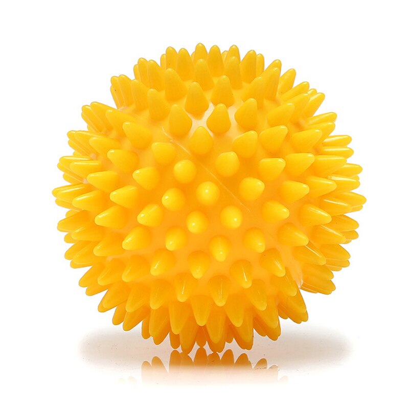 PVC Hand Massage Ball Trigger Point Fitness Ball Portable Physiotherapy Hand Foot Pain Relief Yoga Balls Training Grip Ball: Yellow