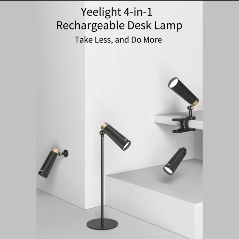 Yeelight 4- -in- -1 oplaadbare led-bureaulamp, leeslamp en decoratieve verlichting. 4 gebruiksmogelijkheden: 180 ° rotatie, kleurtemperatuur, 4000k usb-c-aansluitingen.