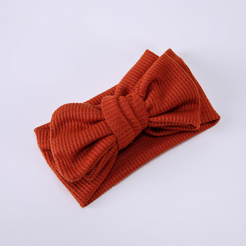 Ins Baby Hoofdband Big Bows Tulband Meisje Hoofdbanden Winter Haaraccessoires Kids Wafel Haarband Peuter Headwraps Dubbele Laag: 9