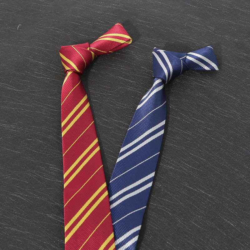 7CM Polyester Ties For Men Business Striped Blue Brown Neck Tie College Young Girls Neckties Party Shirt Collar Accessory Cravat
