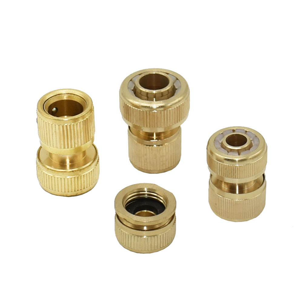 1/2 3/4 5/8 1" Thread Hose Quick Connector Brass Garden Watering Fittings Drip Irrigation Copper Hose Quick Coupler