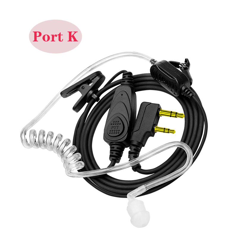 2 Way Radio Earpiece Covert Acoustic Tube Bodyguard FBI Earphone Anti-radiation Headset 2-pin Walkie Talkie: K port 1pcs