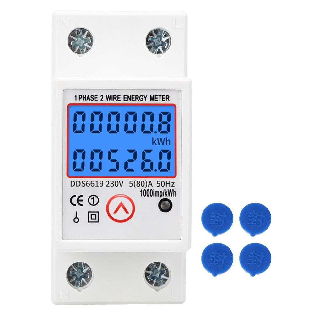 Dds 6619 multifunktions effektmåler enfaset elektrisk energimåler effektmåler 2p 230v digitalt wattmeter: 526l-2