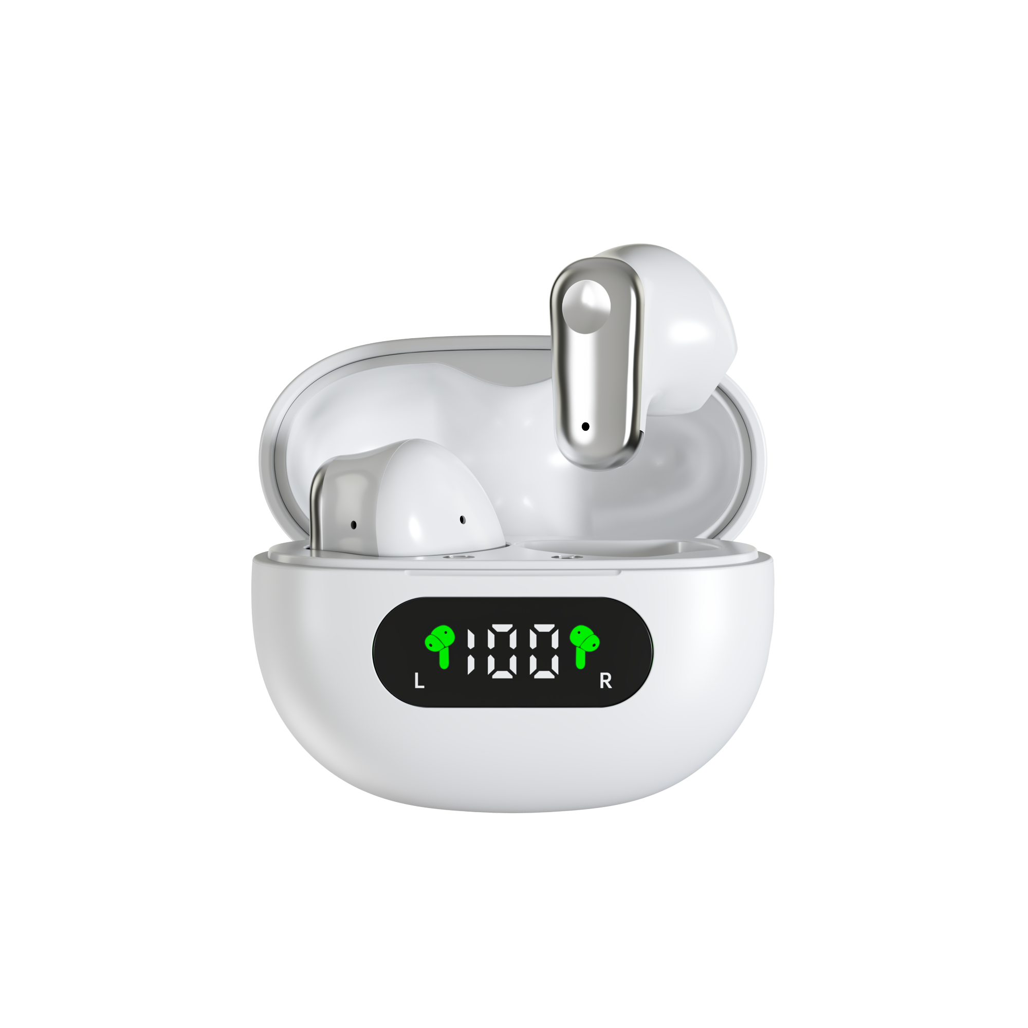 Auricolari wireless, auricolari in-ear tws touch control con display led, ideali per sport, musica e giochi, compatibili: Bianco