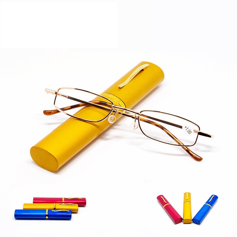 Lunettes de lecture unisexe presbytes, étui tubulaire, Portable, charnière, soins de la Vision, printemps,