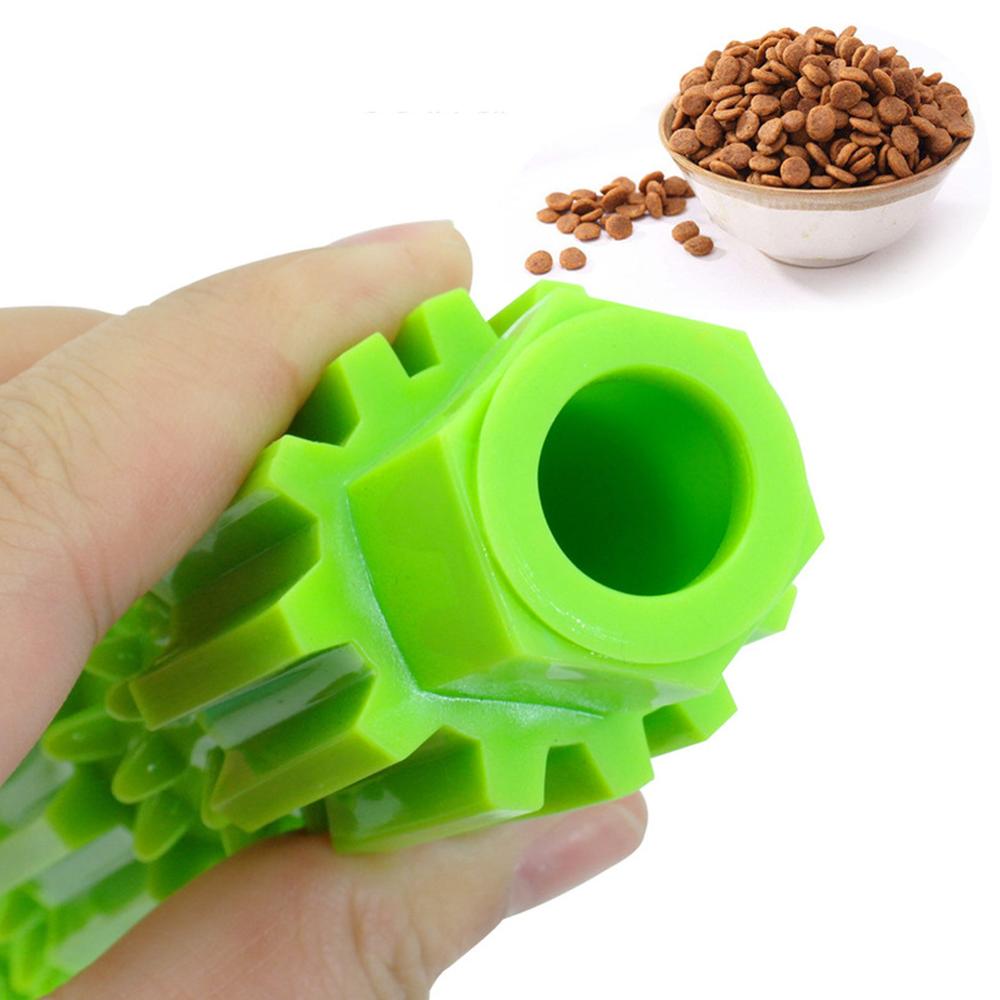 Juguetes mordedores para mascotas, palo de goma resistente a las mordeduras, cepillo de dientes para limpieza de dientes de gato y cachorro, dispensador de comida para perros, juguete de entrenamiento