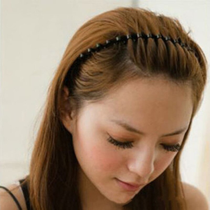 Herre pandebånd #39 jern stål bølger hårbånd tidevand mand hår bøjle ryghoved pandebånd sportsansigt vask hovedbånd hovedbeklædning