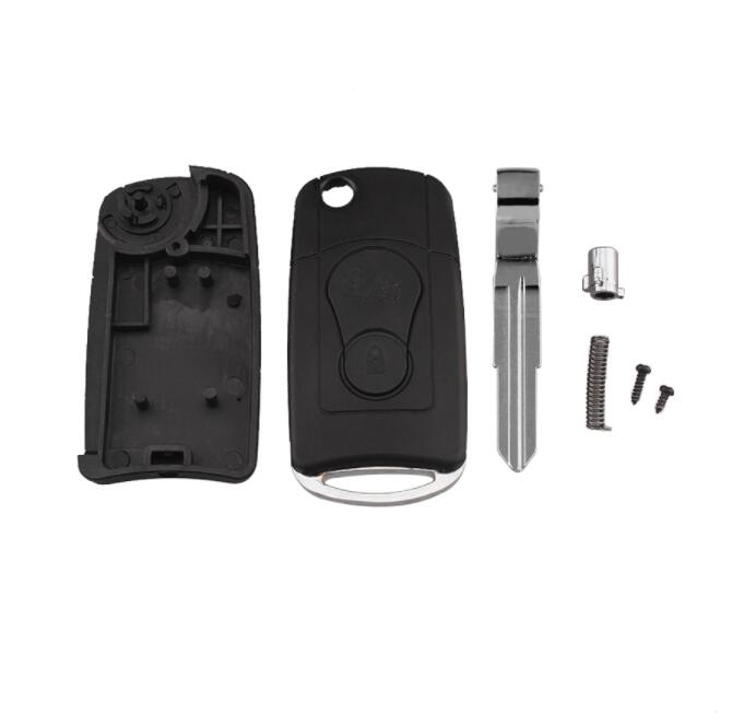 Coque de clé à rabat adaptée à la télécommande | Pour Ssangyong Actyon Kyron Rexton 2 boutons, porte-clés
