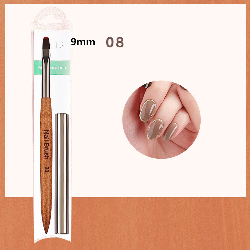 Juego de pinceles para decoración de uñas, 12 Uds., pincel para delineador de uñas, bolígrafo para pintar uñas, pinceles acrílicos para Gel UV, herramienta de manicura ombré de cristal, pincel para uñas: Borgoña
