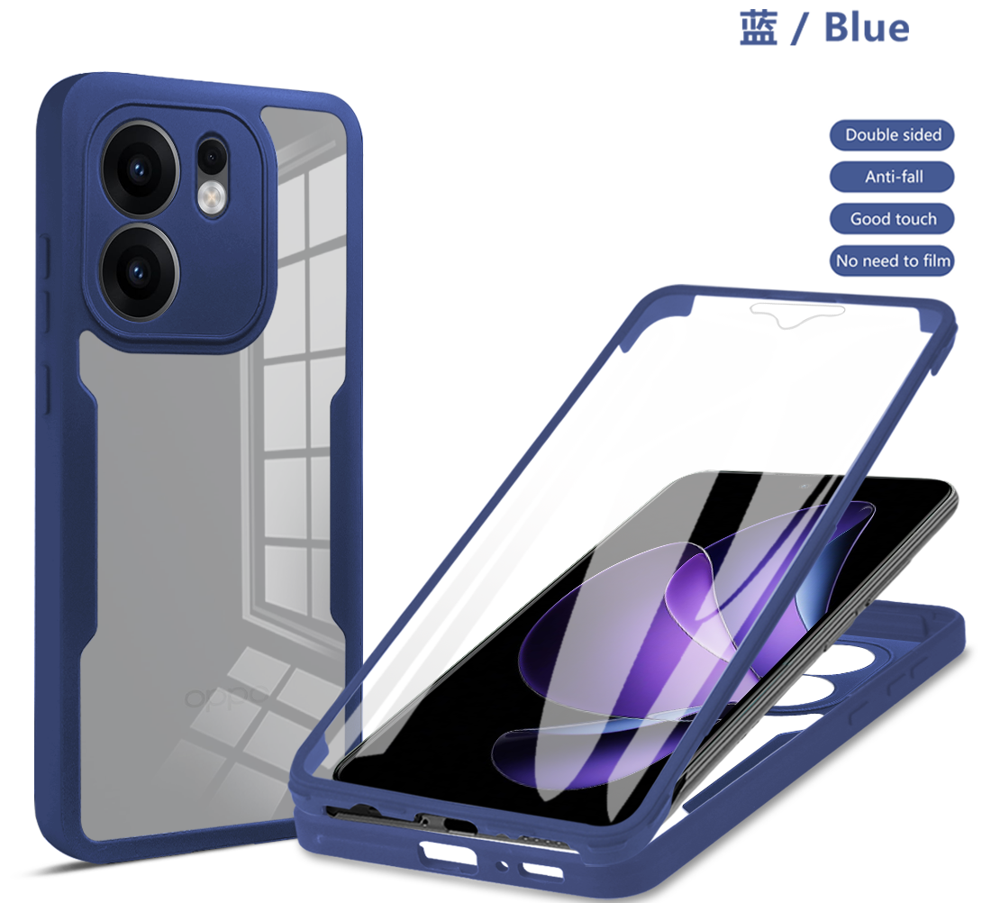 Full Body Protection Shockproof Case for OPPO Reno 13F 13FS 5G Reno 13 Pro Reno13 Protective Cover Clear Fundas Coque Capa: Blue / For iPhone 15 Pro