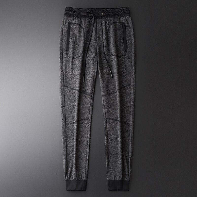 Lyxig blomma vårgarn ren färg sport fritid herrbyxor plus size 4xl elastisk midja casual byxor herr