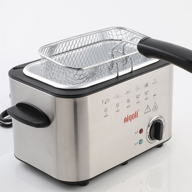 1.2L Roestvrij Staal Enkele tank Elektrische friteuse rookloze Patat Kip grill multifunctionele MINI hotpot oven EU