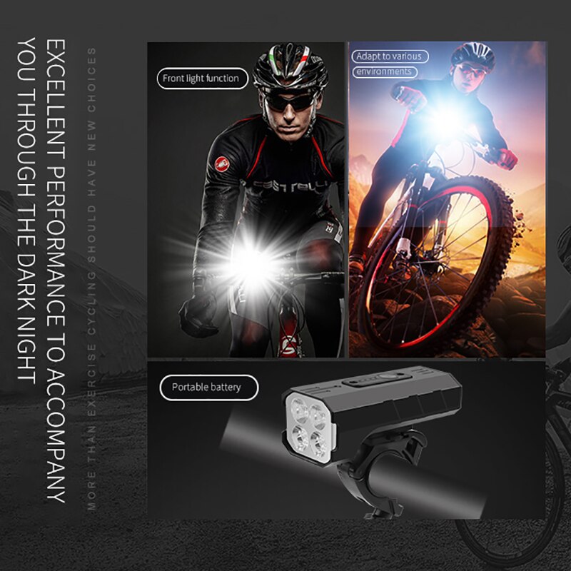 Fiets Licht 3000 Lumen 5200Mah Fiets Koplamp Power Bank Zaklamp Stuur TYPE-C Usb Opladen Mtb Road Fietsen Hoogtepunt