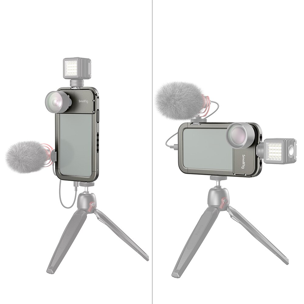 SmallRig-jaula móvil para iPhone 11 Pro Max, versión con lente roscada de 17mm, protección con soportes para zapata fría, disparo Vlog-2777