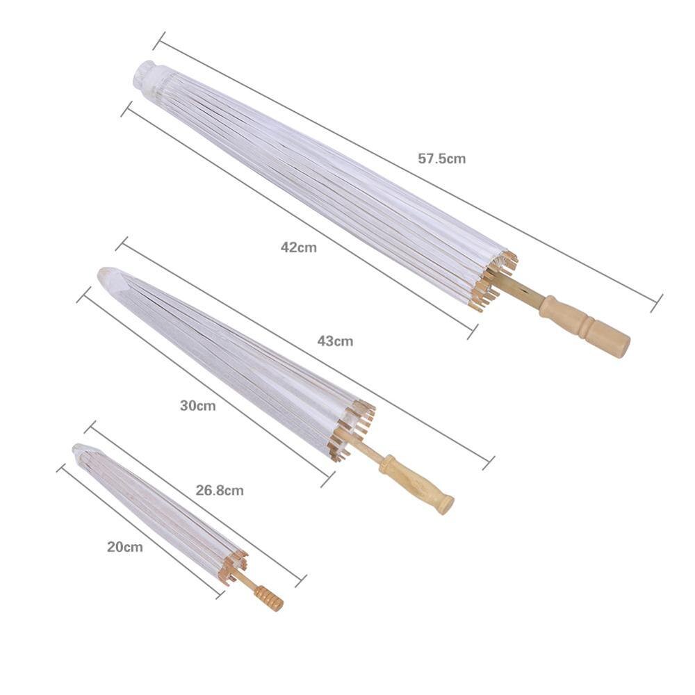 Bamboo White Paper Umbrella Tissue Paper Paraso Chinese Traditional Ancient Craft White Umbrella China Traditional Dance Props: 20CM