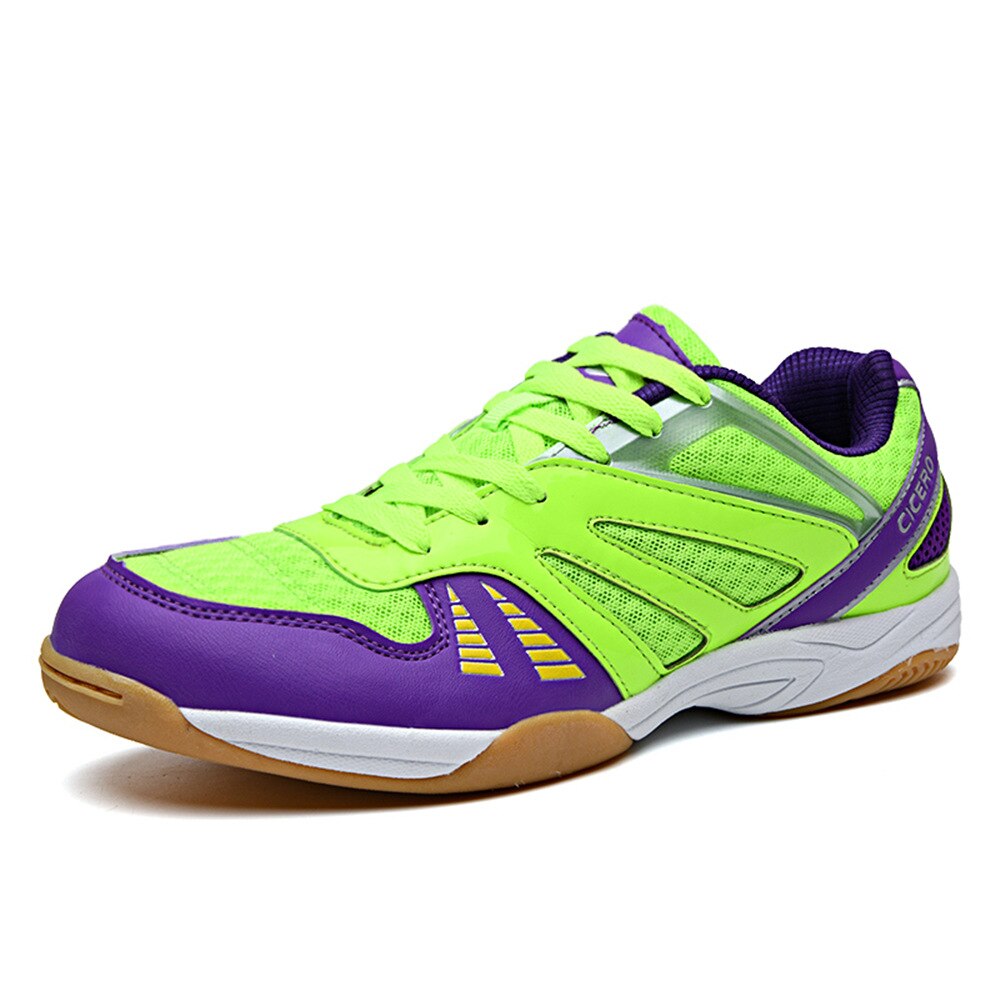 Table Tennis Shoes Breathable For Men Women Sports Shoes Antiskid Shock Absorption Indoor Sport Sneakers: Green / 10