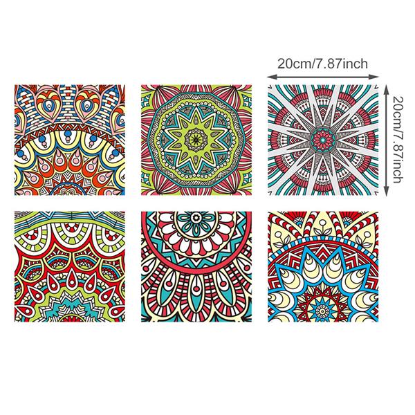 Marockansk stil färgglada retro blommor mönster kakel golv väggdekal 20*20cm*6 st kök trappa toalett affisch vinyl konstdekal: Design 4