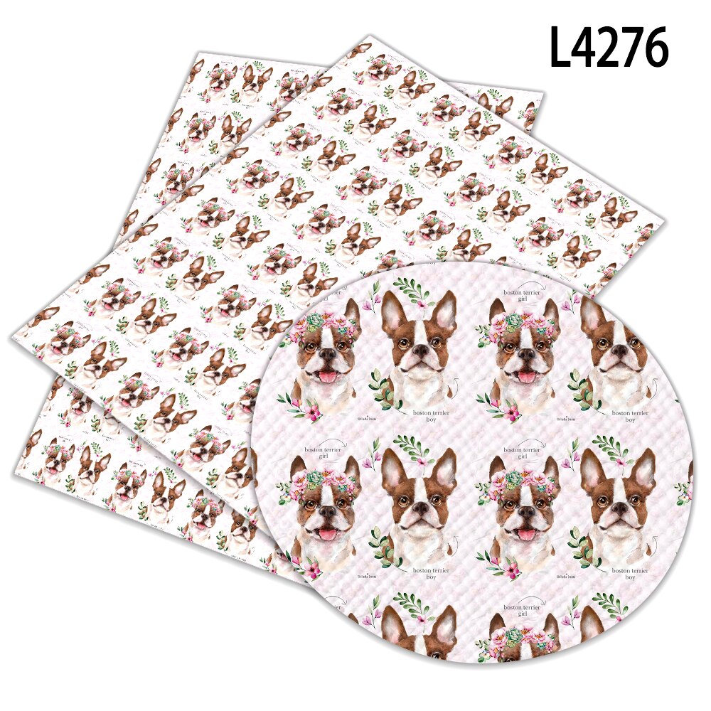 Feuilles de cuir synthétiques A4 22x30cm pour bricolage, imprimés de dessins animés d'animaux différents, fournitures de couture faites à la main, décor de vêtements: L4276