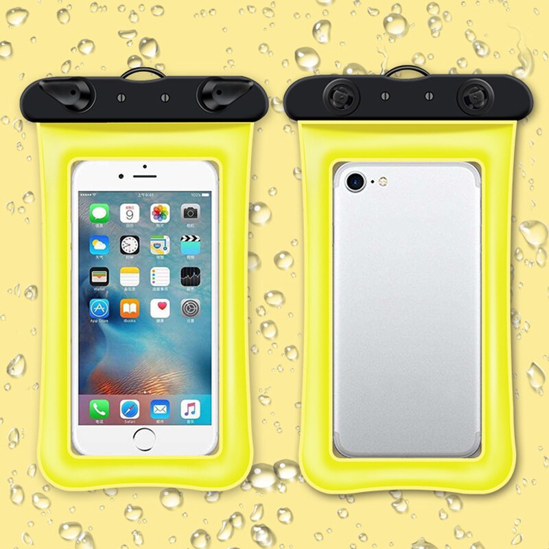 6.8Inch Floating Airbag Swimming Bag Waterproof Mobile Phone Pouch Cell Phone Case For Swim Diving Surfing Beach Use Pool XA184A: Yellow