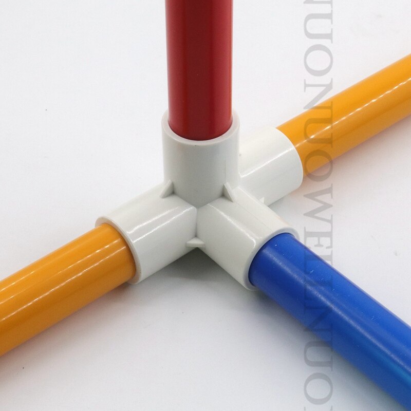 2~20pcs I.D 20~50mm PVC Three-dimensional 4 Way Connector Fish Tank Water Supply Tube Adapter Garden Irrigation Pipe Fittings