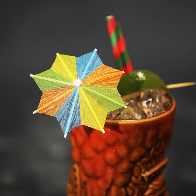 80 Stks/doos Diy Cocktail Parasols Papier Paraplu Retro Mini Gemengde Heldere Kleur Hawaiian Beach Party Decor Sap Drinken Decoratie