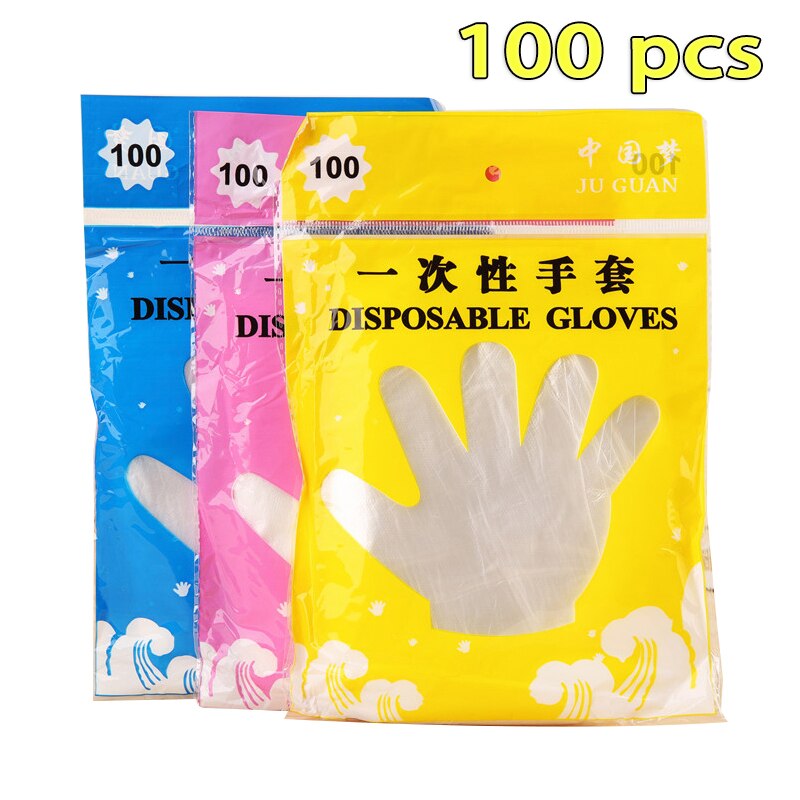 Surface Convex Processing Convenient Plastic Transparent Safety Hygiene Useing Eco-friendly Home Products Disposable Gloves: 100pcs