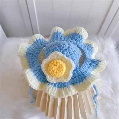Gorro elástico bonito y refinado para mascotas, gorro de punto para cachorros y gatitos, accesorios para sesión de fotos, accesorios para gatos, otoño e invierno: M / Azul marino