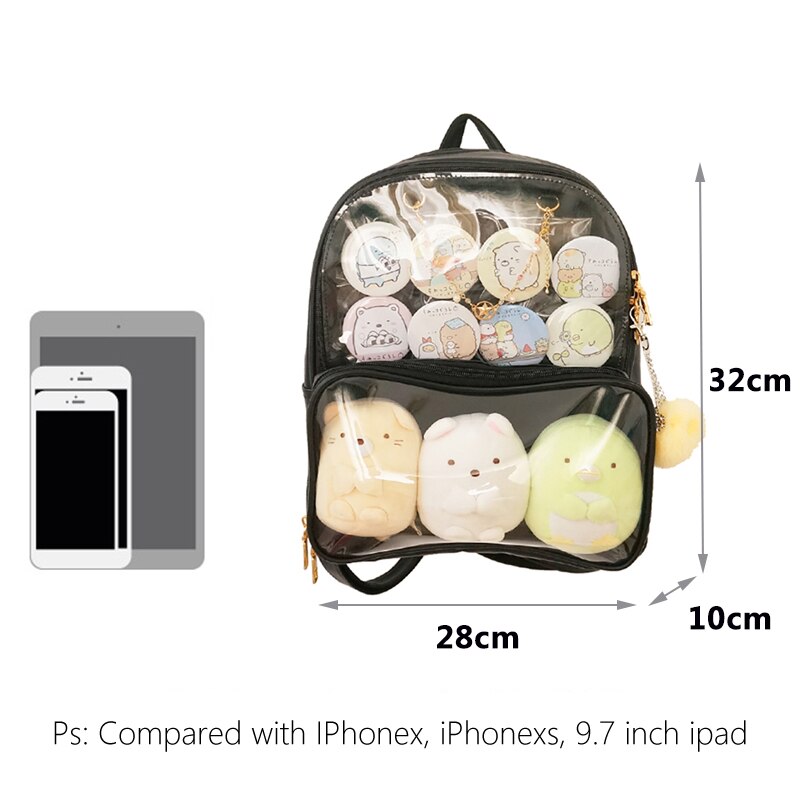 ita Bag Women Kawaii Clear Backpack 7 colors Ladies Transparent Backpack Teenage Girls Lovely Lolita bag Itabag H224