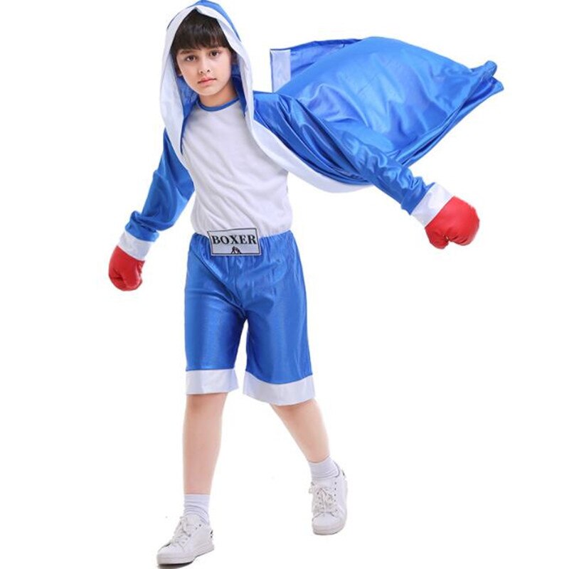 Enfants garçons filles rouge bleu Boxer Cosplay enfants boxe Match Performance Costumes fête décoration Costume Halloween