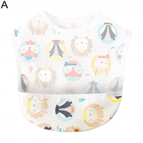 Tablier à manches longues pour enfants, dessin d&#39;alimentation, décolleté réglable, imperméable, doux, attrape-nourriture, bavoirs: A