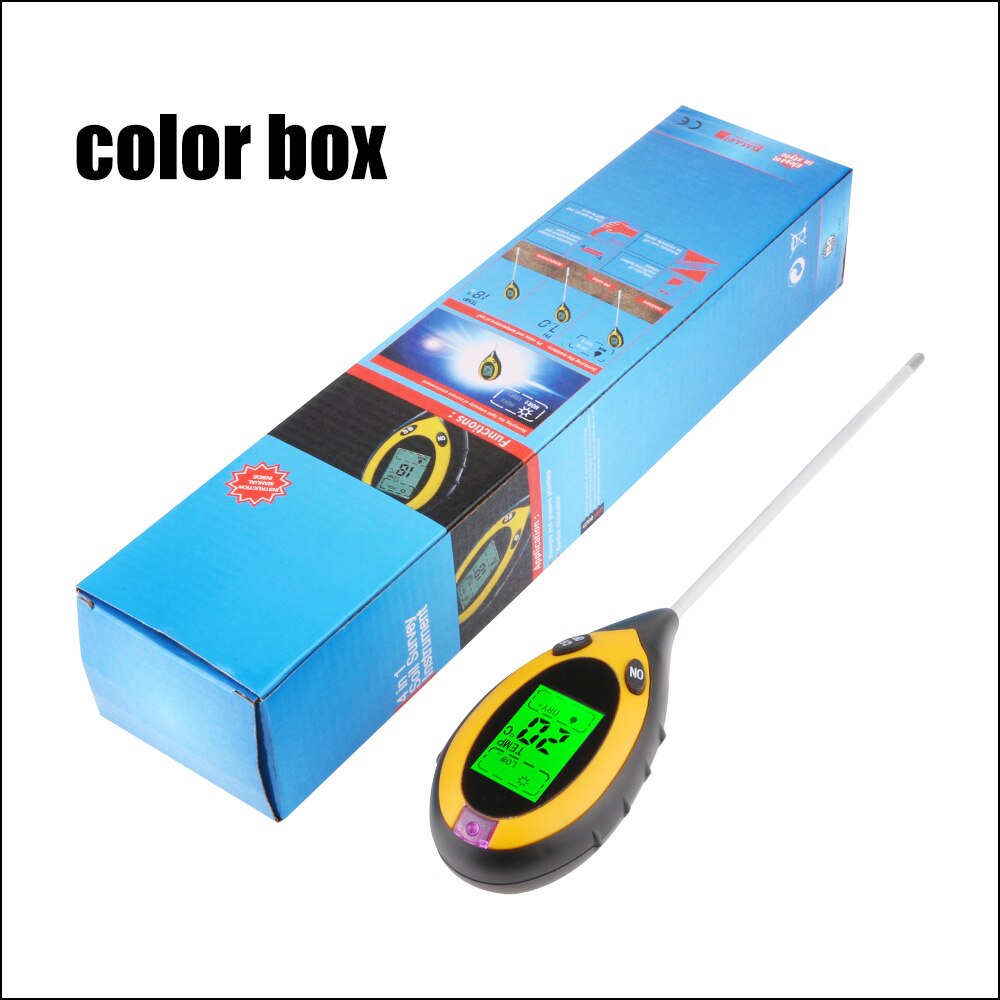 RZ 4 IN 1 Soil Tester Humidity Detector Digital PH Meter Soil Moisture Monitor Hygrometer Gardening Plant Lignt Sunlight Tester: RZ89